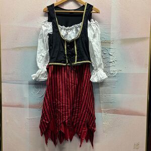 Spirit Halloween Buccaneer Beauty Pirate Dress Costume Corset Cold Shoulder L/XL